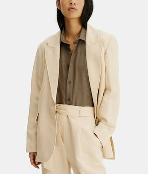 Nagano straight jacket long sleeves Wool and Silk Upcycled