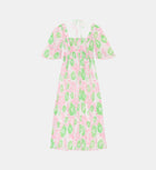 Flowy patterned mid-length dress
