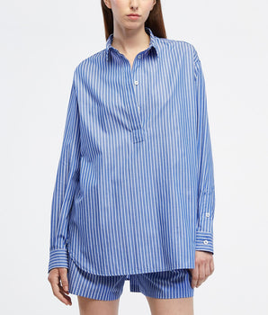 Alfrida oversized striped print organic cotton shirt