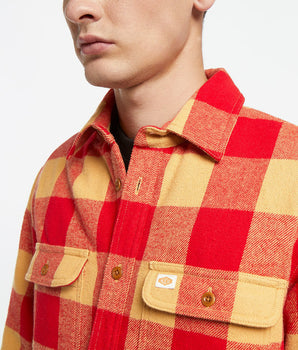 Glenn organic cotton quilted checked overshirt