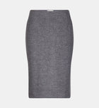 Mid-length straight wool skirt