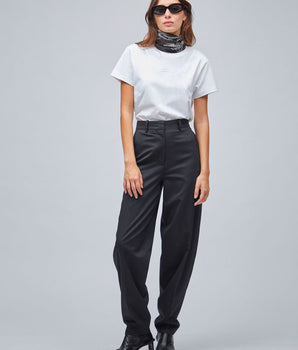 T-Shirt Curvy Blanc à coutures contrastantes WASTE Paris